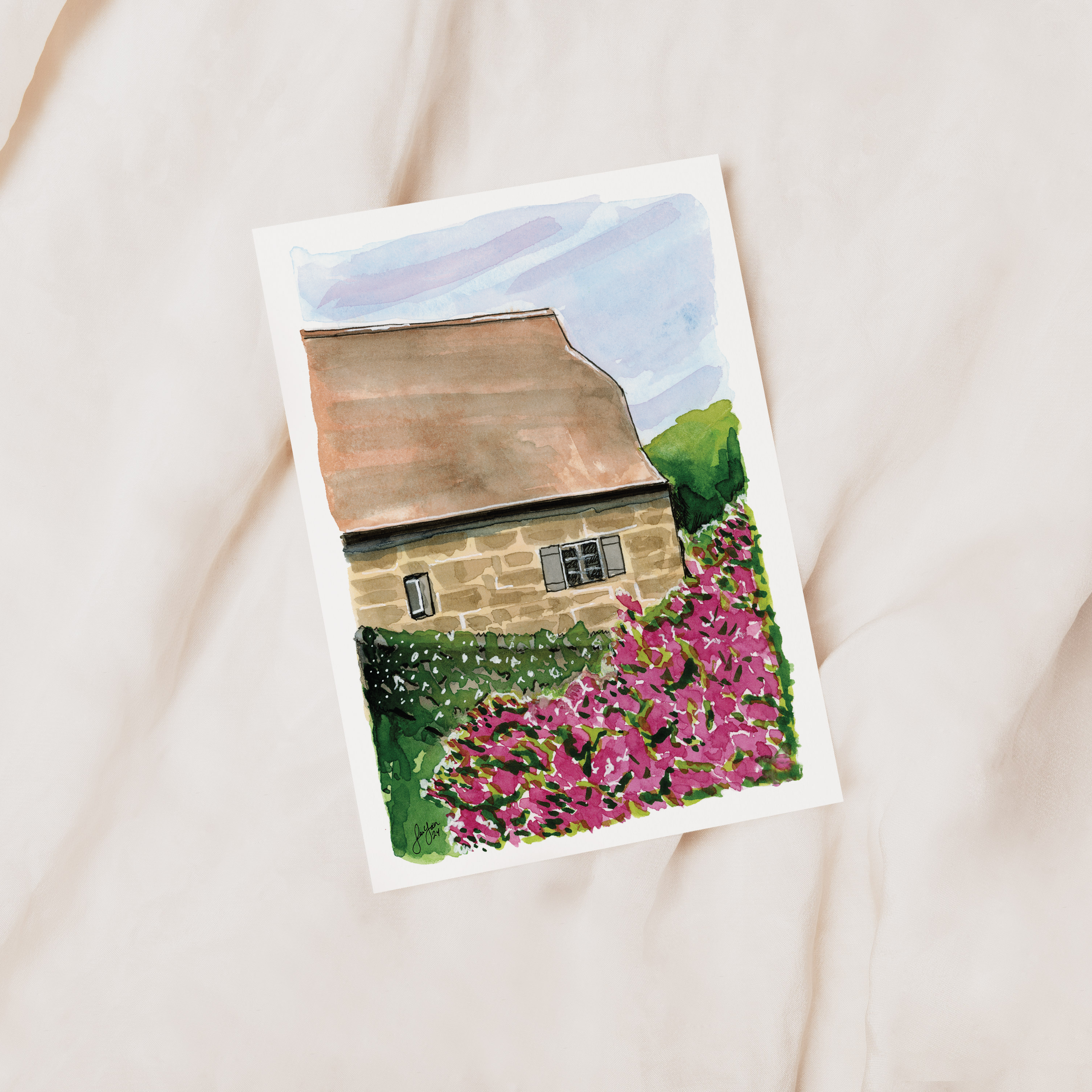 Blossoming Cottage - Mini Print