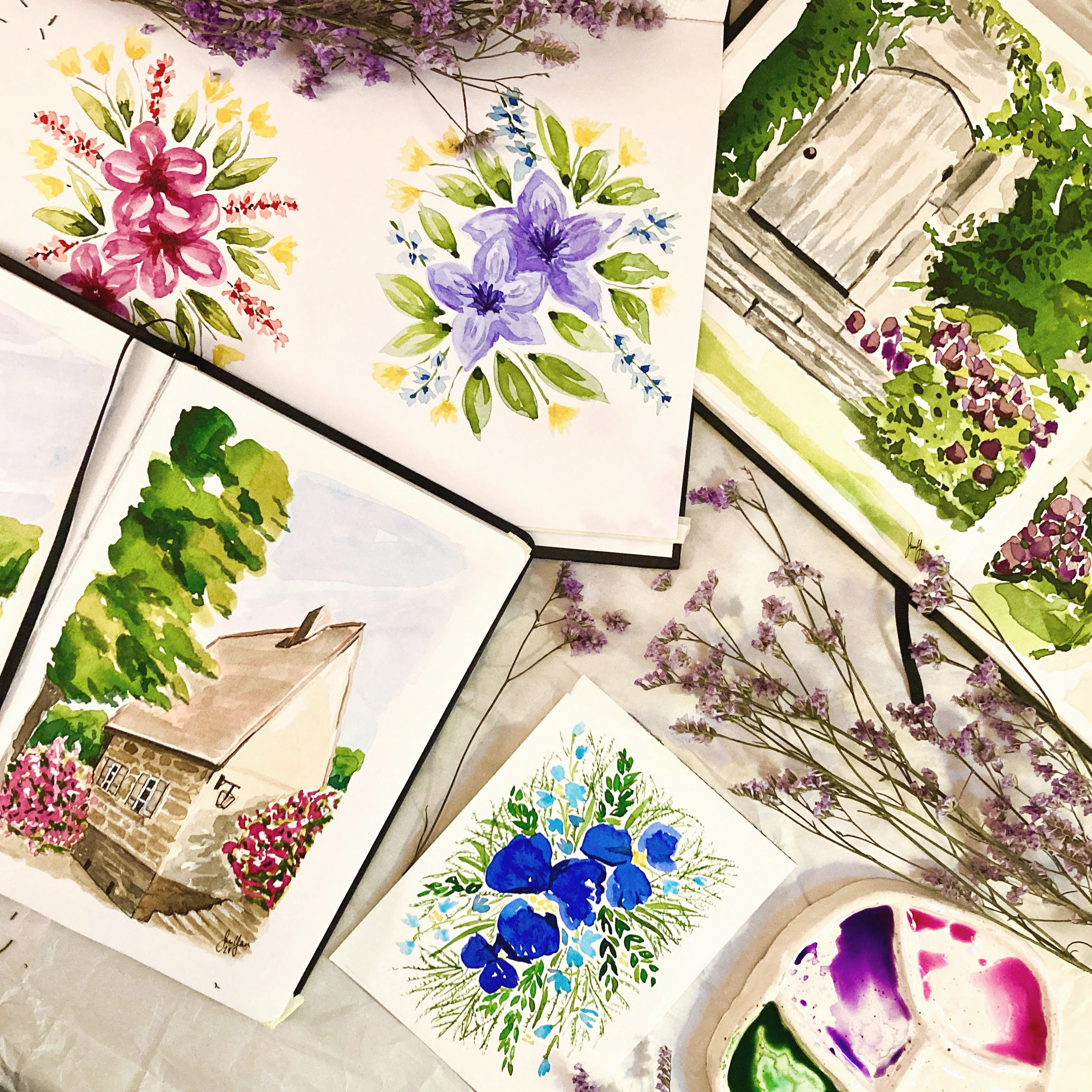 Blossoming Cottage - Fine Art Giclée Print