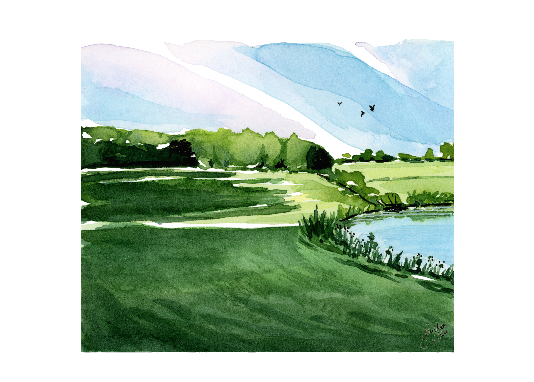 Pensive Pond - Seasonal Greeting Card