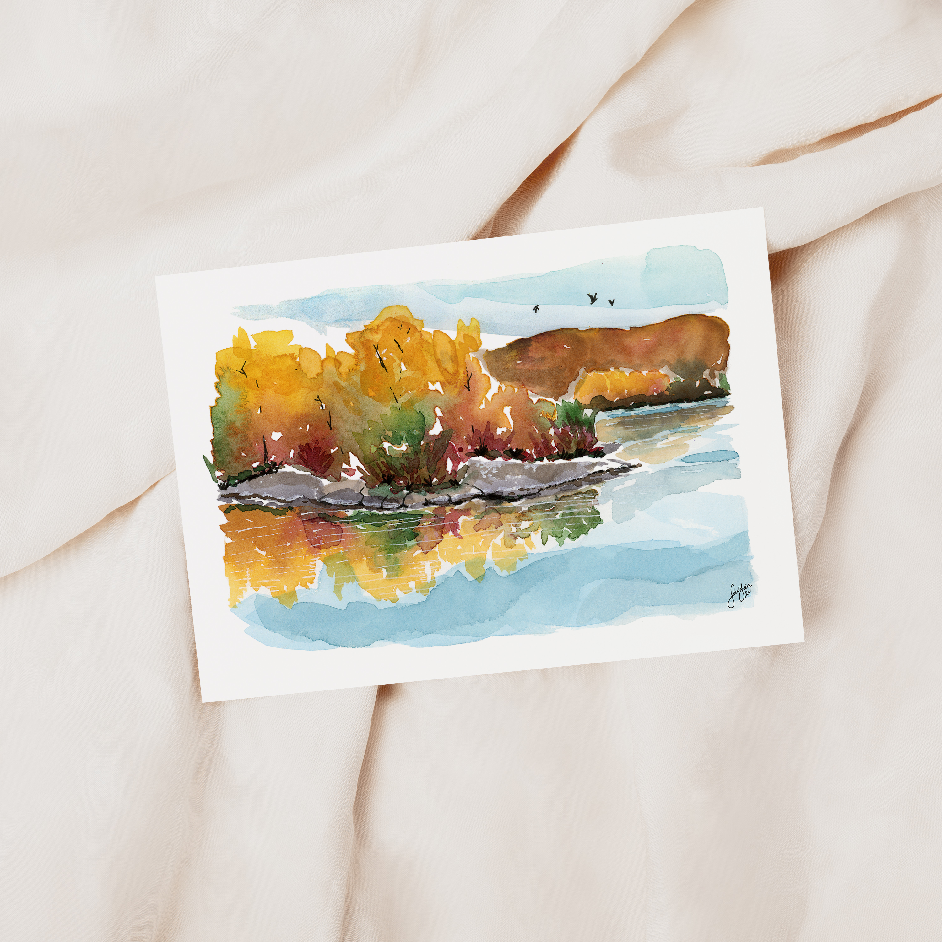 October Reflections - Seasonal Greeting Card