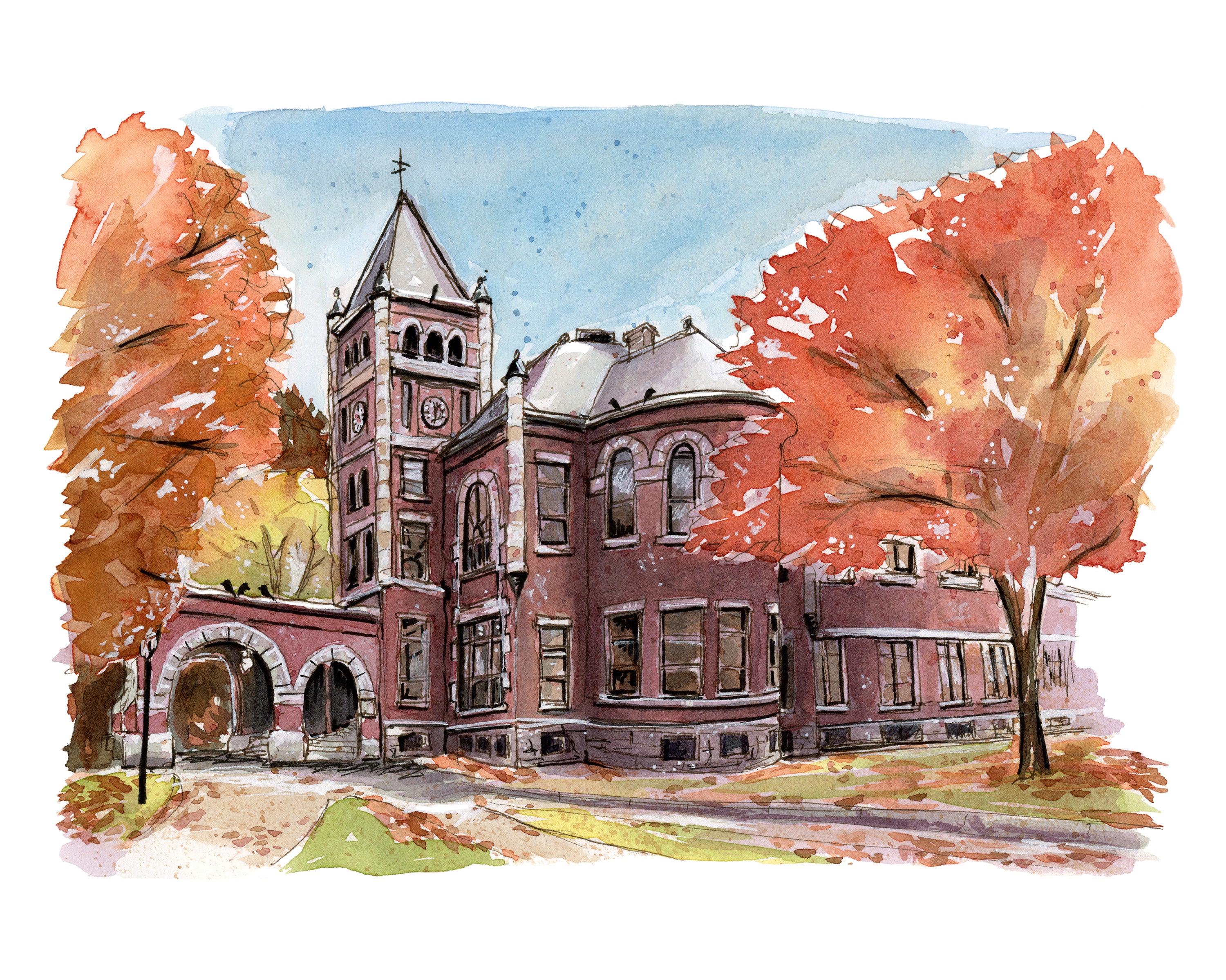 Fall at Thompson Hall - Fine Art Giclée Print